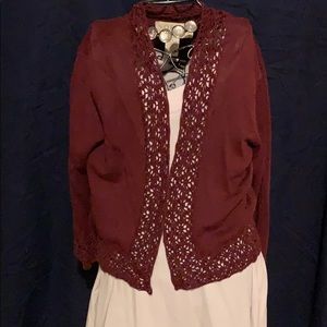 Long sleeve cardigan with lace